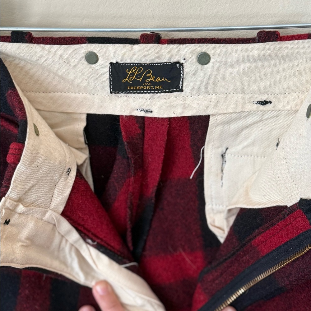 Vintage 1930s LL Bean Wool Trousers Red and Black Plaid - Picture 5 of 10